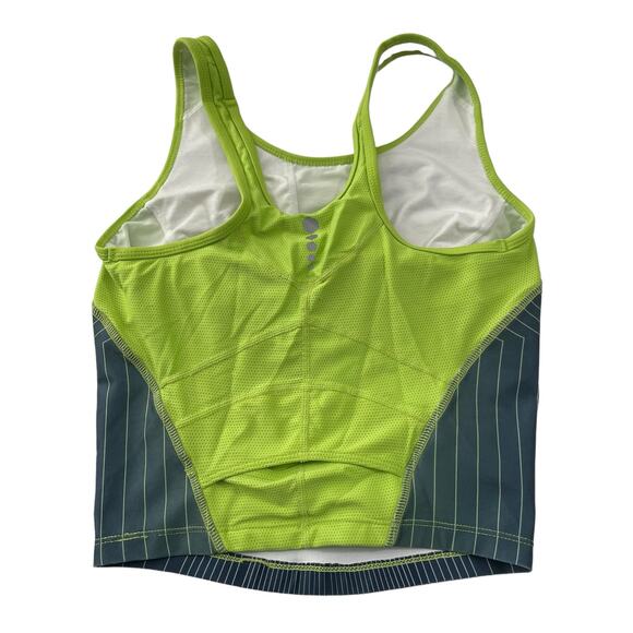 Nike Womens Size XS Fitted Athletic Tank Top Built in Bra Sleeveless Yellow Blue - Picture 7 of 16